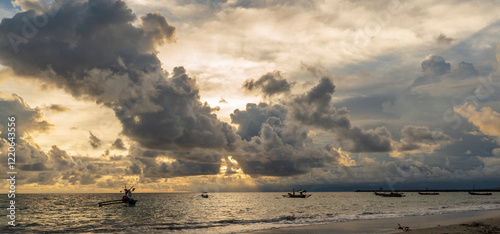 Kedonganan Beach Bali with beautiful clouds
