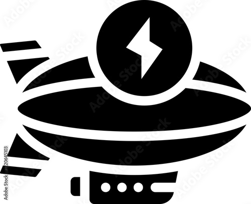 Electric Zeppelin Glyph Icon