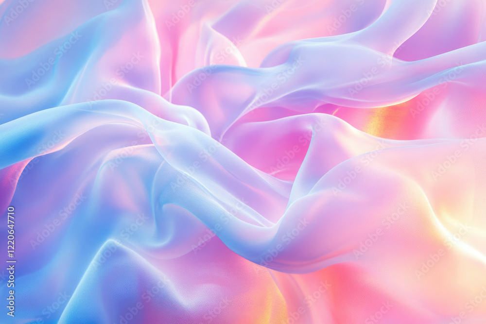 Obraz premium Soft, pastel-colored fabric with gentle, flowing folds creating a dreamy, ethereal aesthetic.