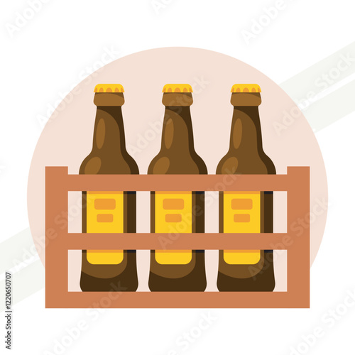 An illustration of a case of beer representing socializing and relaxation