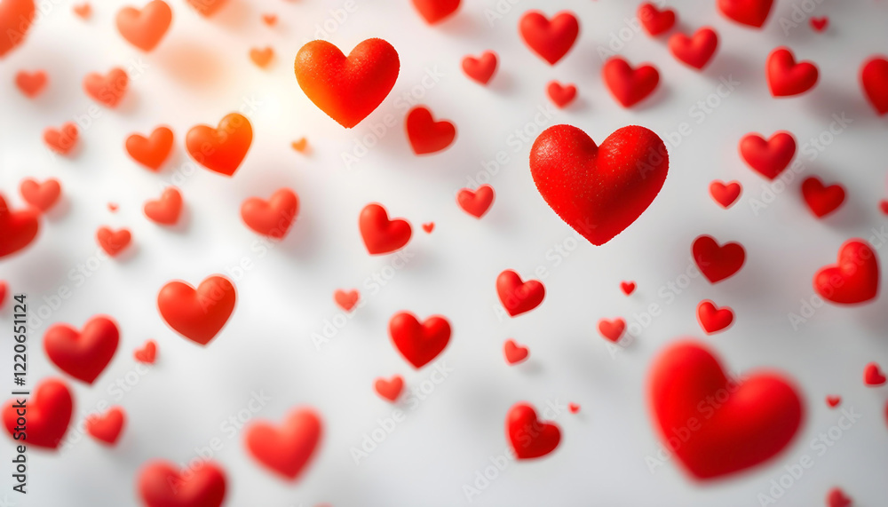 Falling hearts on a dreamy white backdrop ideal for romantic Valentine's Day wallpapers greeting cards and wedding invitations Falling hearts on a dreamy white backdrop ideal for romantic Valentine's Day wallpapers greeting cards and wedding invitations