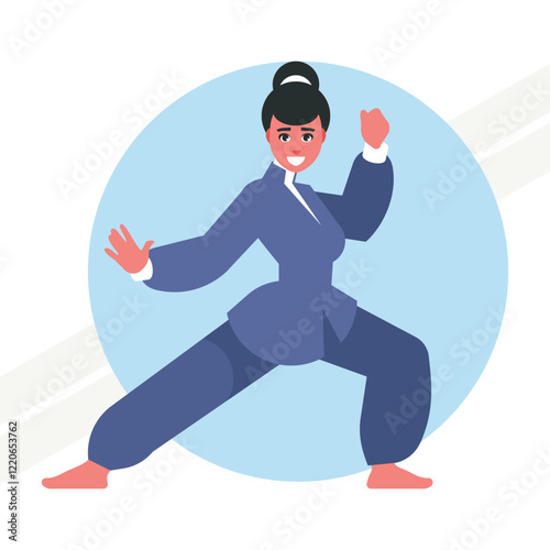 An illustration representing Chinese martial art symbolizing discipline and strength