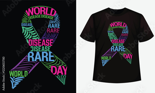 World rare disease Day design for t-shirt, bags, mugs, stickers, banner, poster, icon, logo etc.