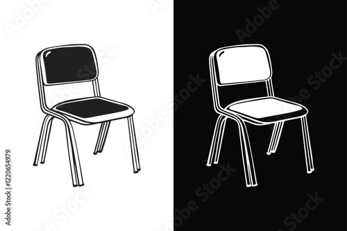 Dining chair icon vector on White Background ,Vector Art Illustration on white background.