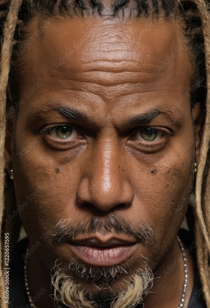 Obraz premium close-up onf ace of a black man, angry expression