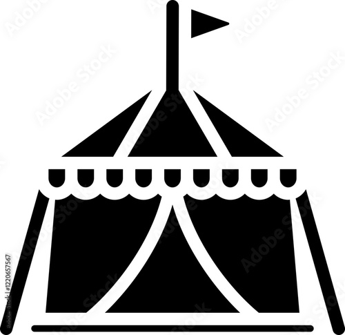 Circus Tent Glyph Icon