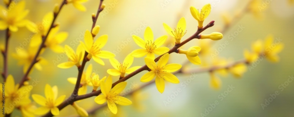 Forsythia twigs with yellow flowers against white, garden, bloom, forsythia Forsythia twigs with yellow flowers against white, garden, bloom, forsythia