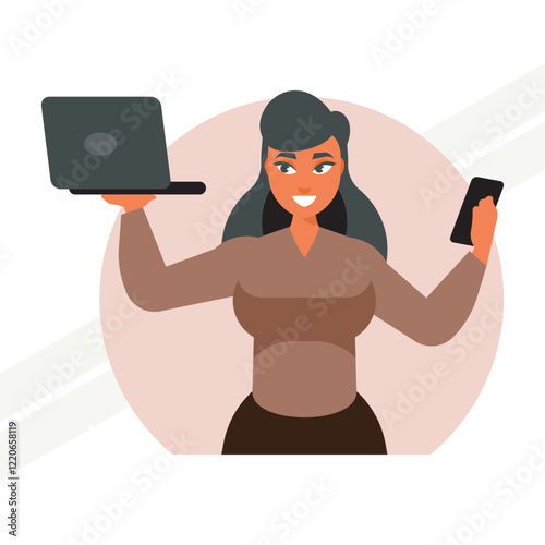 An illustration representing the connection between devices symbolizing technology and networking