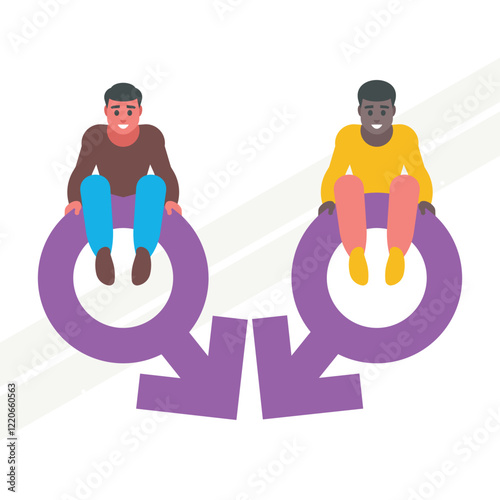 An illustration of a couple of men representing friendship and bond