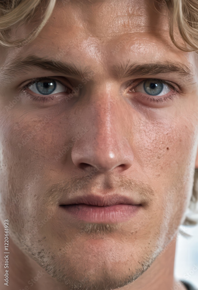 close up portrait of a nordic man, handsome blonde guy close up portrait of a nordic man, handsome blonde guy
