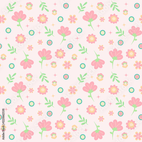 Wallpaper Mural Sweet Spring Pastel Floral Pattern Torontodigital.ca