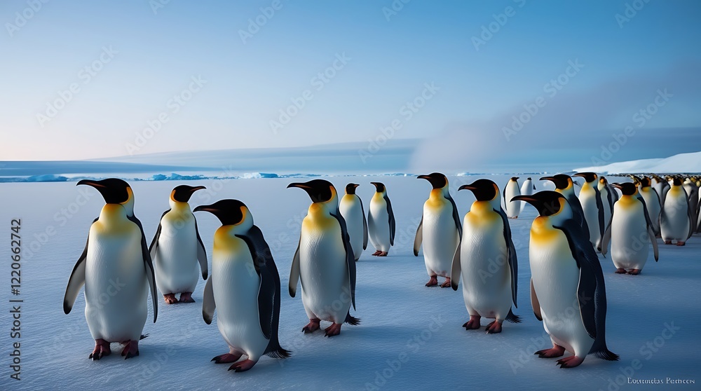 Fototapeta premium penguin colony on the beach