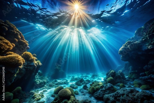 Wallpaper Mural Deep Ocean Abyss: Blue Sunlit Underwater Scene - Stock Photo Torontodigital.ca