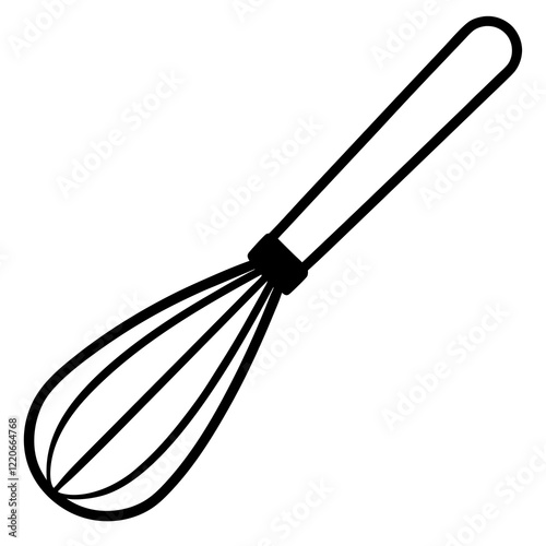 Hand-Drawn Whisk Line Art Vector