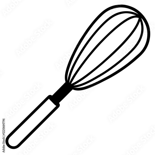 Hand-Drawn Whisk Line Art Vector