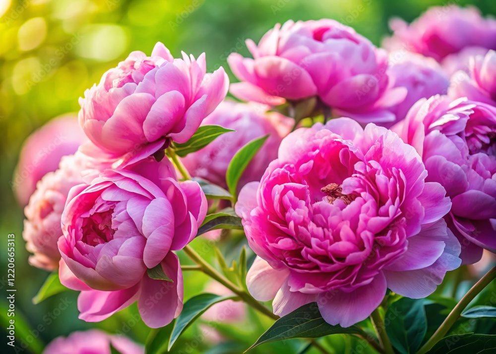 Delicate Pink Peony Bouquet, Close-Up Macro Garden Photography Delicate Pink Peony Bouquet, Close-Up Macro Garden Photography