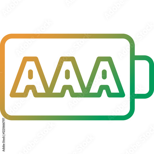 aaa battery gradient line icon