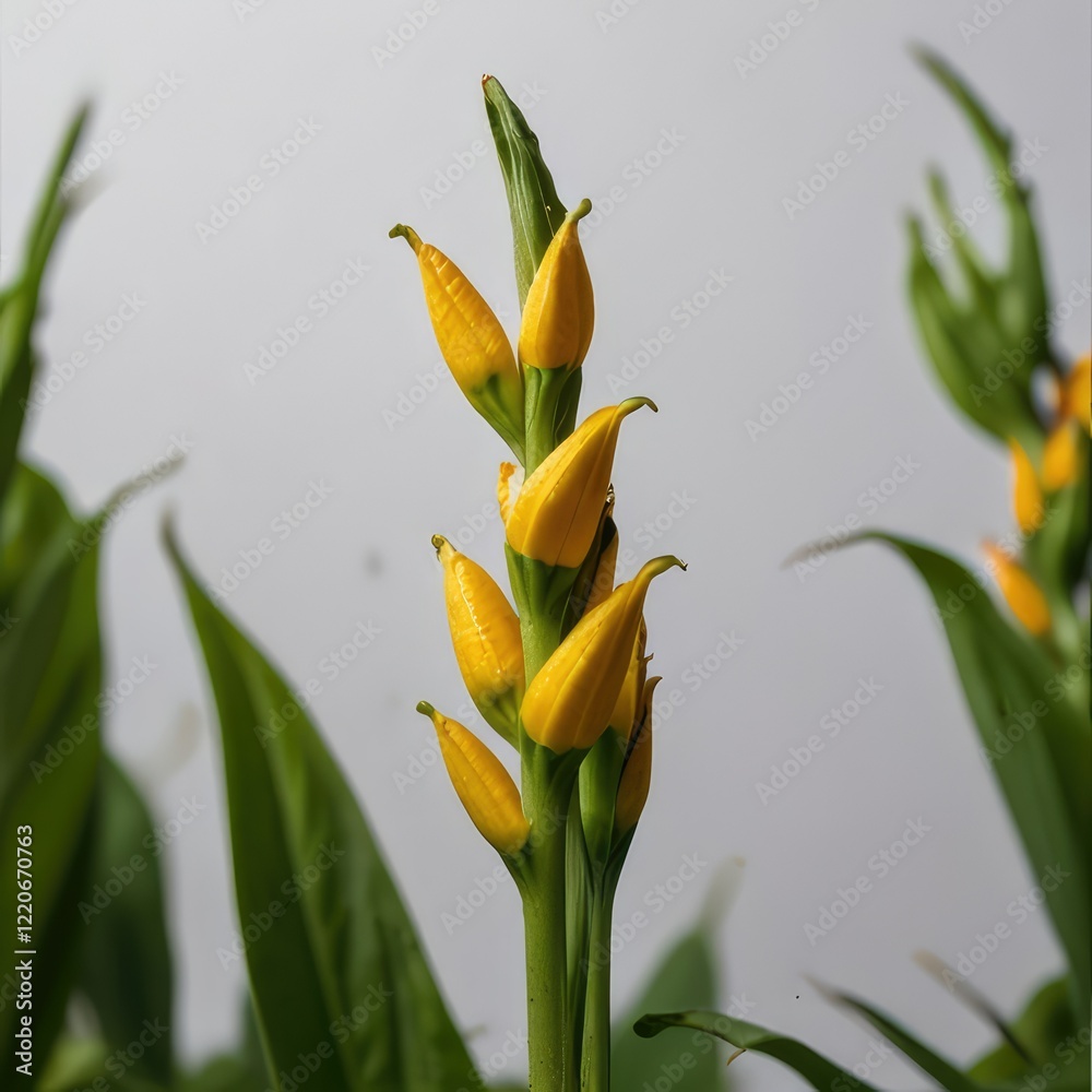 Fototapeta premium artistic lone flower on neutral background