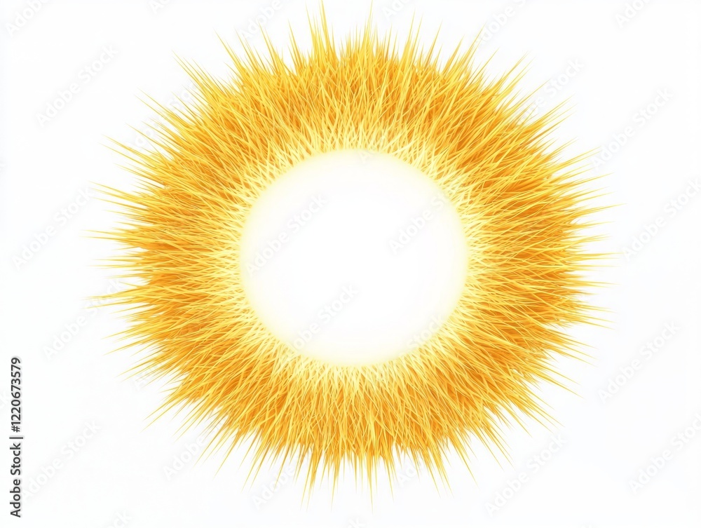 Radiant Yellow Sunburst Background for Cinematic Text Overlay - Ultra-Detailed Full Shot on White Background