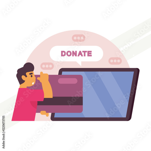 An illustration representing the concept of donation symbolizing generosity and help