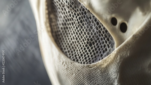 the filtration material inside a PM 2.5 dust mask, showing how it blocks fine particulate matter