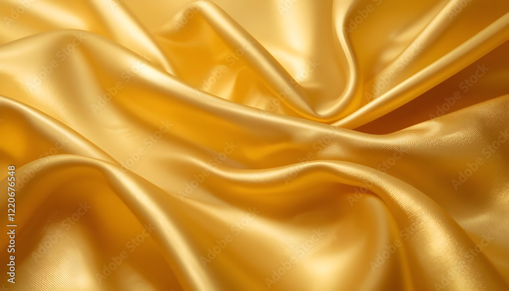 Obraz premium Luxurious Gold Satin Fabric Drape
