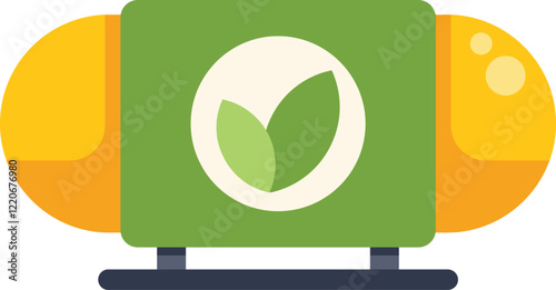 This illustration showcases a green energy tank, symbolizing sustainable power supply and eco friendly solutions