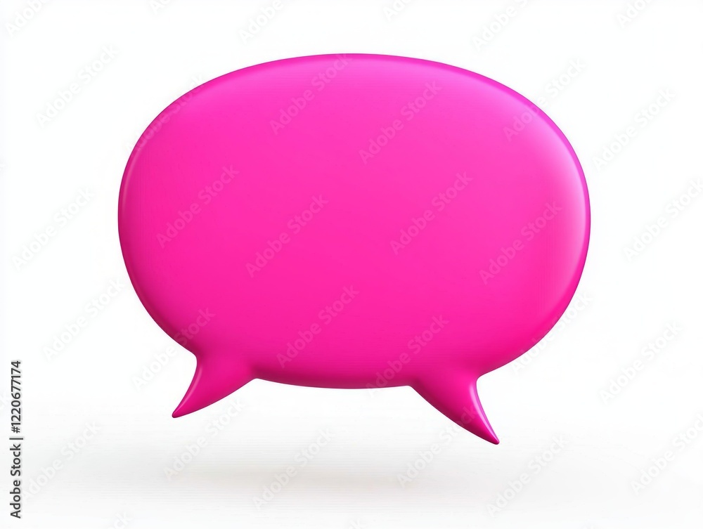 Vibrant Pink Speech Bubble Icon with Pointed Tail on Isolated White Background - Ultra-Detailed Cinematic Image Vibrant Pink Speech Bubble Icon with Pointed Tail on Isolated White Background - Ultra-Detailed Cinematic Image
