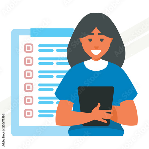 An illustration representing employee testing symbolizing assessment and evaluation