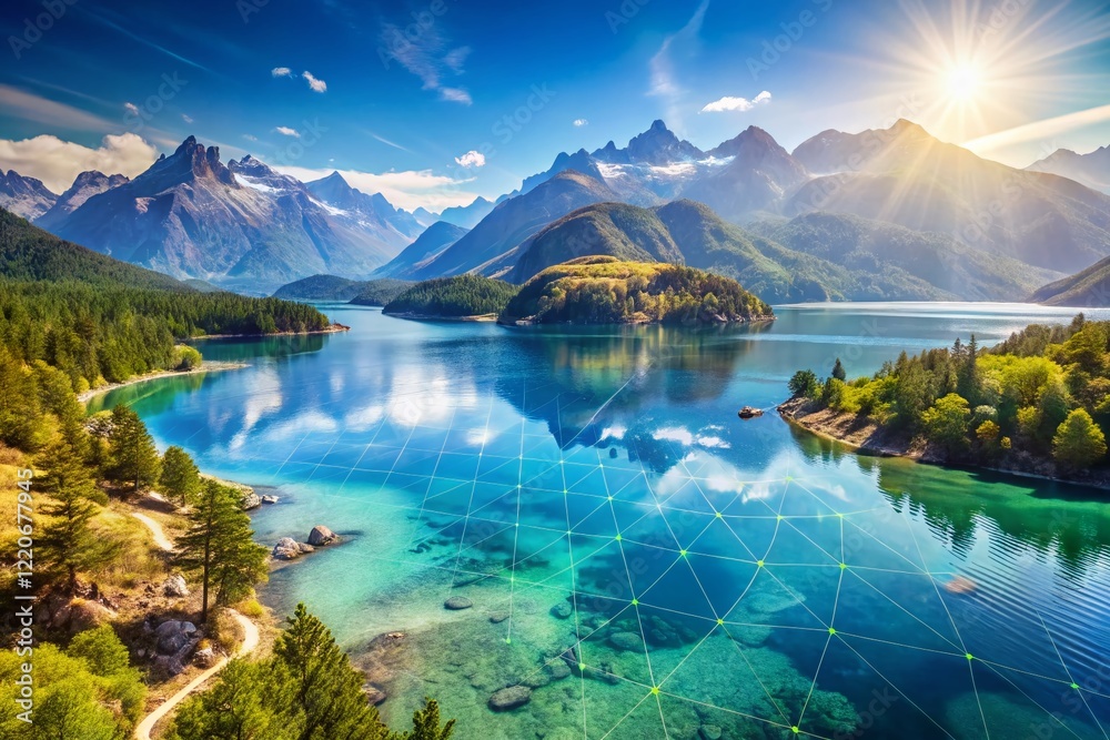 Obraz premium Double Exposure: Bariloche Summer, Lago Gutierrez & Patagonian Landscape