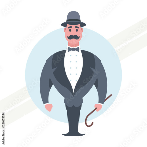 An illustration of an English aristocrat representing history and culture