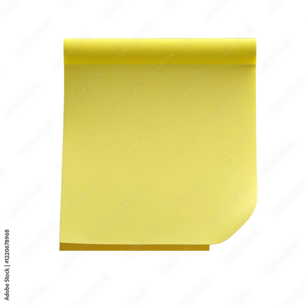 Yellow sticky note isolated on transparent background Yellow sticky note isolated on transparent background