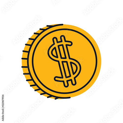Coin icon. Second hand and flea market concept. Flat vector illustration.