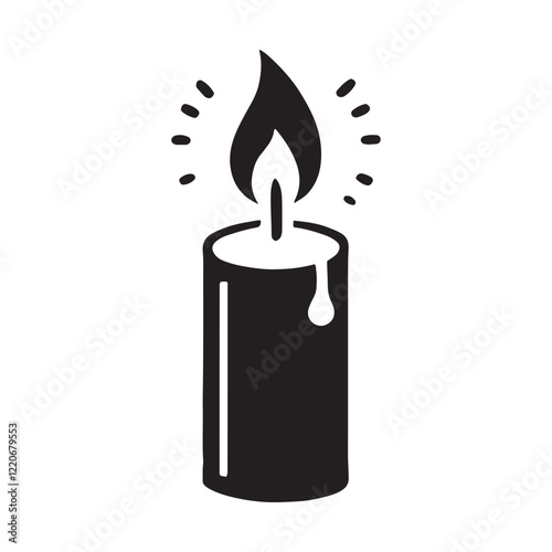 Relaxing candlelight for enhancing cozy evenings - Candlelight silhouette, Candlelight illustration, Candlelight vector, Candle digital artwork
