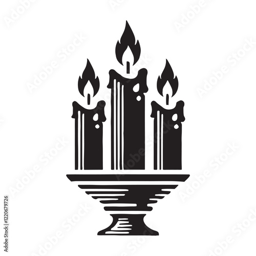 Soft candlelight glow for serene occasions - Candlelight silhouette, Candlelight illustration, Candlelight vector, Candle digital artwork
