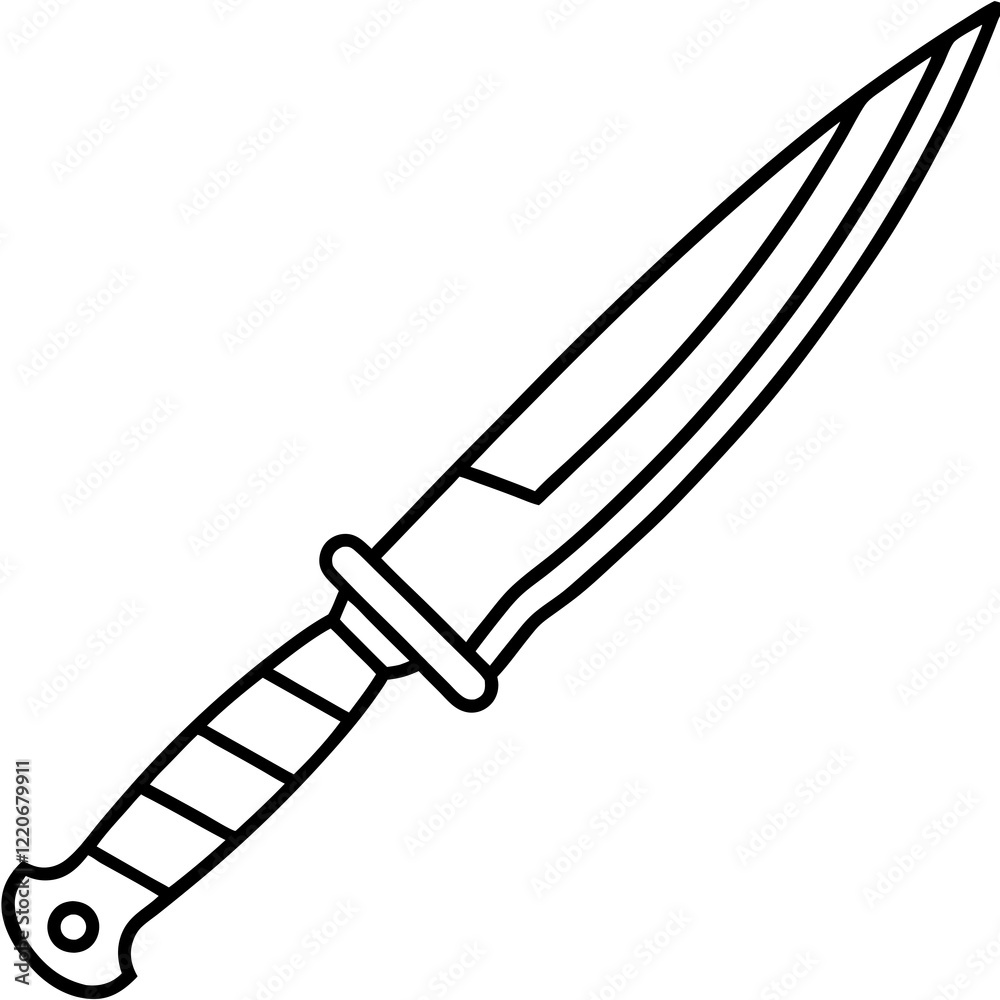 Obraz premium Minimalist Knife Line Art Illustration