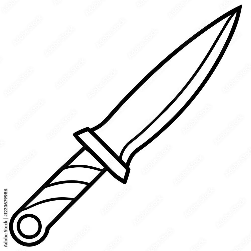 Minimalist Knife Line Art Illustration Minimalist Knife Line Art Illustration