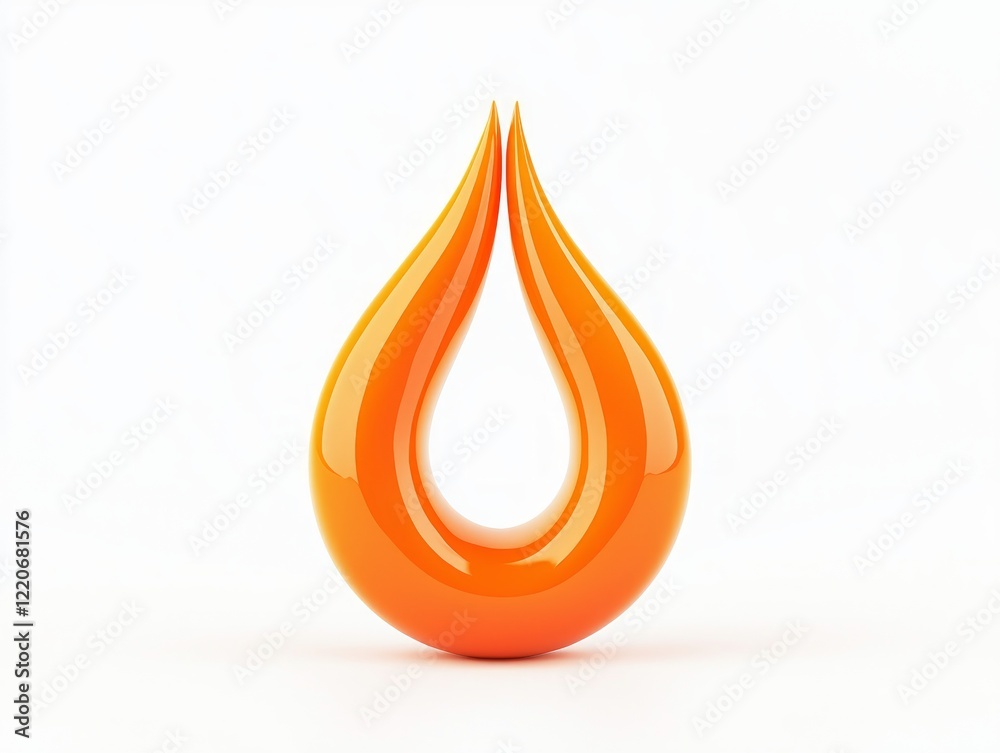 Vibrant Symmetrical Flame Icon in Bold Orange - Ultra-Detailed Cinematic Image on Isolated White Background Vibrant Symmetrical Flame Icon in Bold Orange - Ultra-Detailed Cinematic Image on Isolated White Background