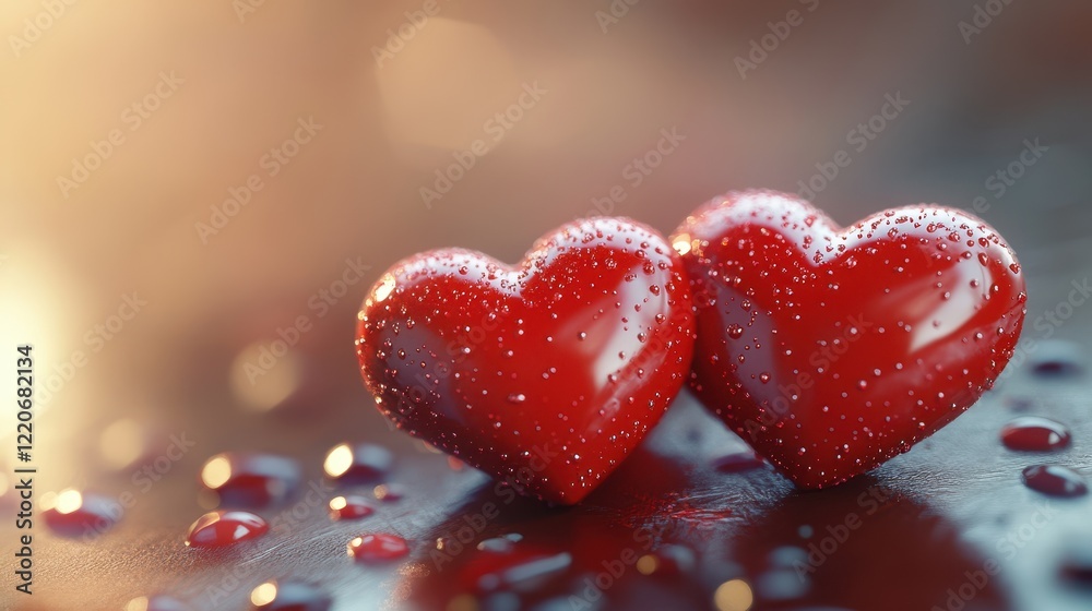 Obraz premium Ultra realistic red hearts for valentine's day themes and designs