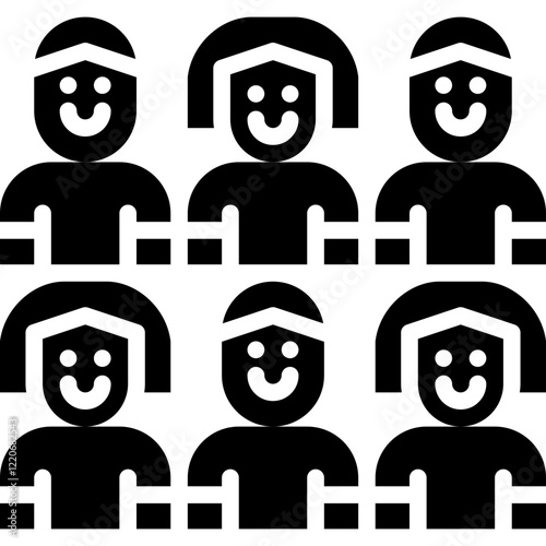 crowd of people solid icon