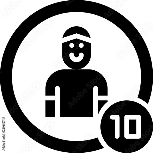 men counting solid icon