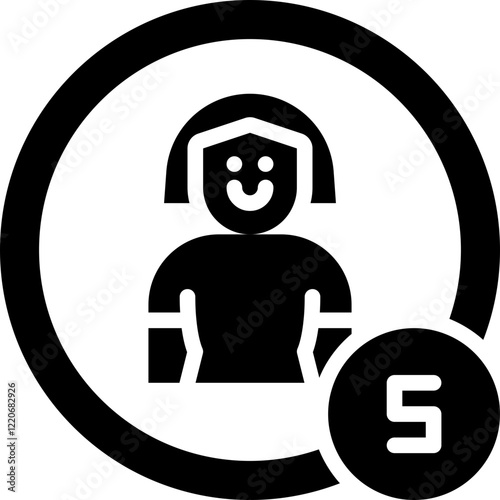 women counting solid icon