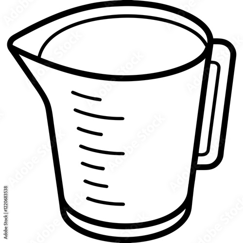 Minimalist Measuring Cup Line Art Illustration