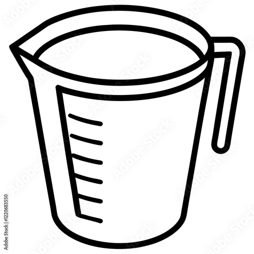 Minimalist Measuring Cup Line Art Illustration