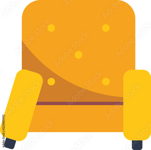 Upholstered armchair with armrests providing a comfortable place to sit and relax