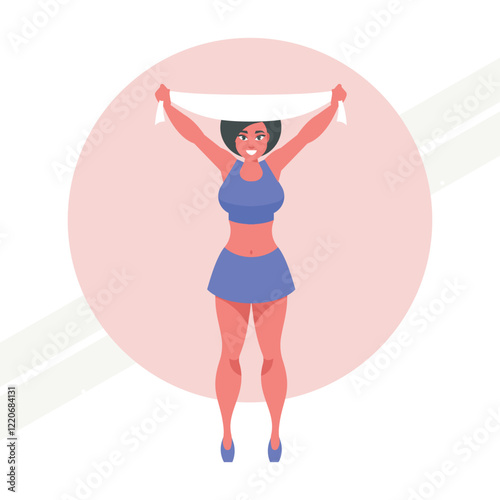 A female fan cheerleader representing sports and enthusiasm