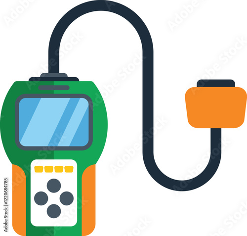 Electronic multimeter with probes for measuring voltage and current, conducting electrical measurements and tests