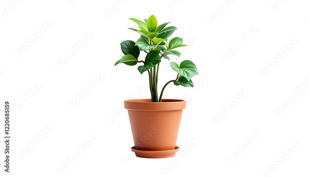 Small Green Plant in Terracotta Pot Indoor Plant Decor Small Green Plant in Terracotta Pot Indoor Plant Decor