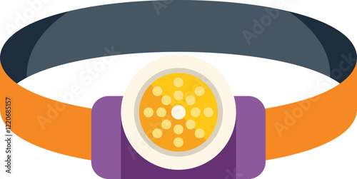 Elastic headlamp with light bulbs is helpful equipment for working or exploring caves in a darkness