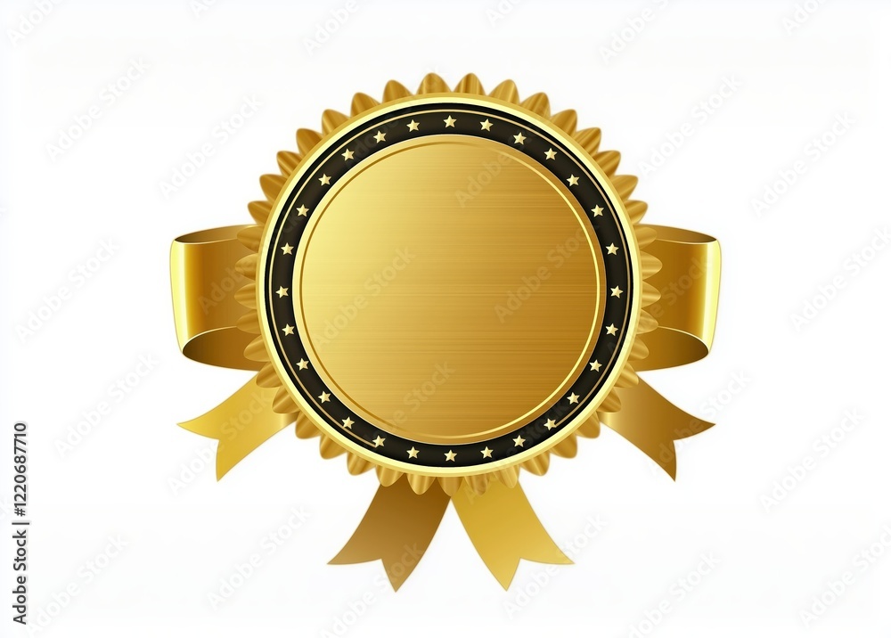 gold label with ribbon, A golden ribbon badge gold label with ribbon, A golden ribbon badge